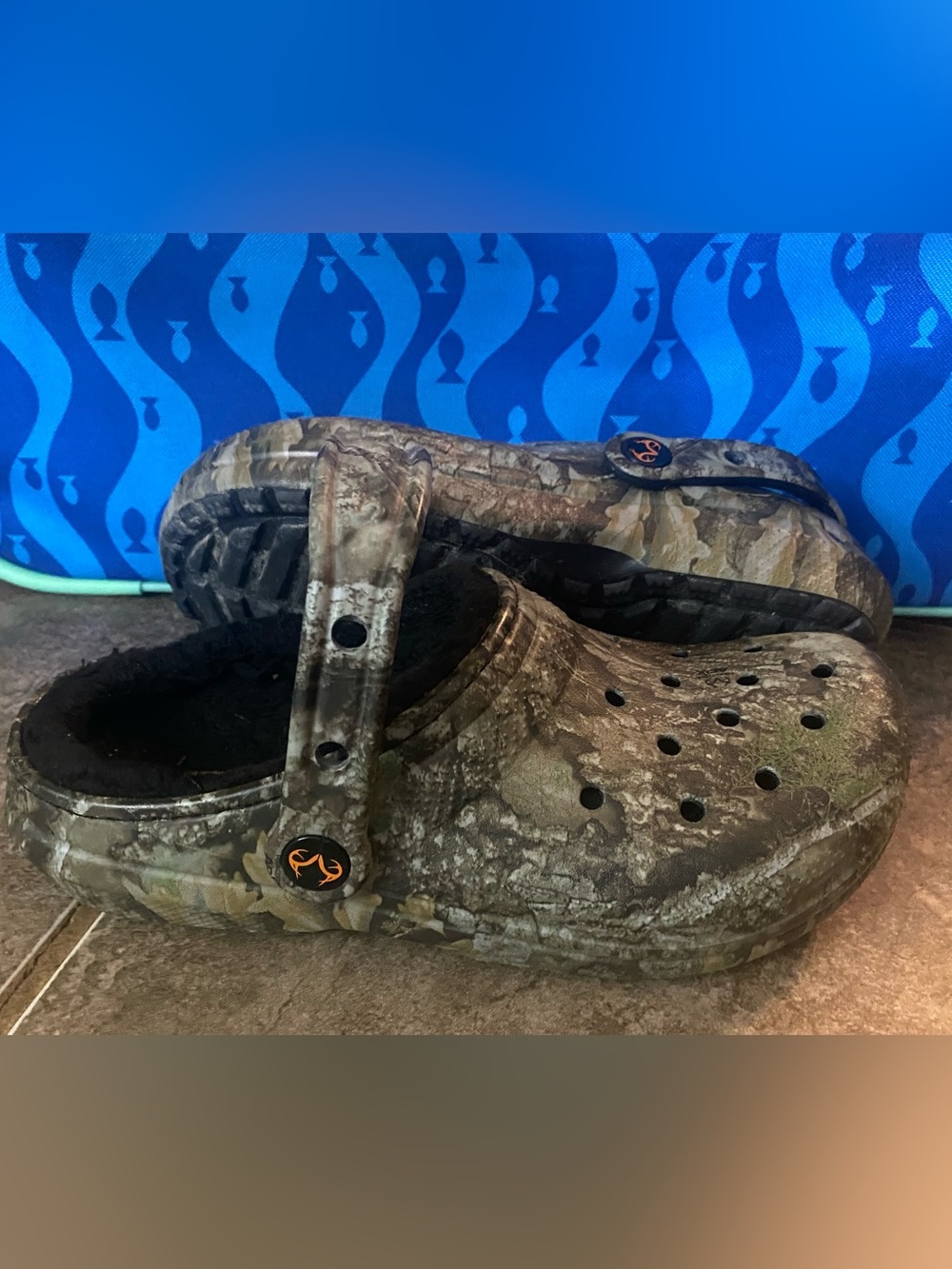 CROCS Kids Camouflage Slip-On Clog in Green and Brown